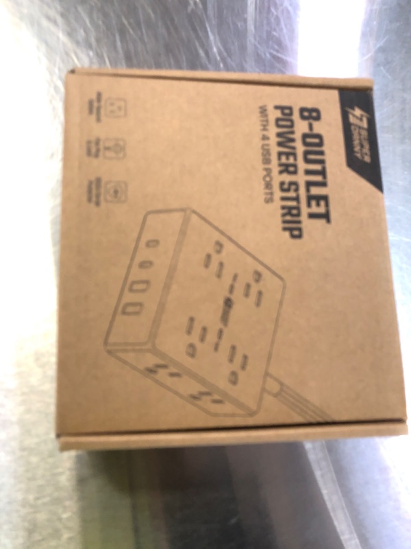 Photo 1 of 10Ft Extension Cord with Multiple Outlets, Flat Plug Surge Protector Power Strip 10 Ft Long Cord, 8 Outlets & 4 USB Ports (2 USB C), Desk Charging Station for Home Office, College Dorm Room Essentials