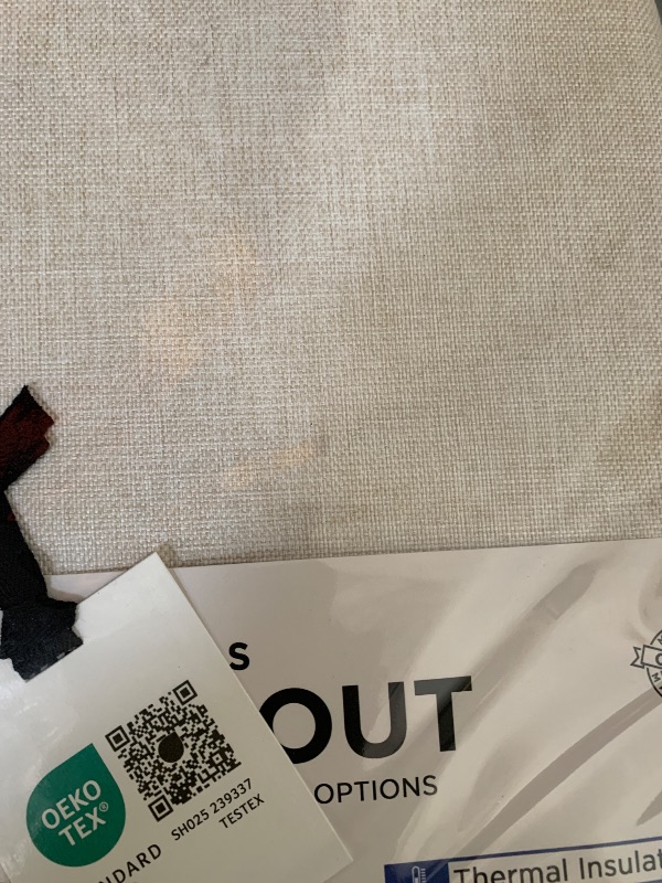 Photo 1 of 100% Blackout Shield Linen Blackout Curtains for Bedroom 84 Inches Long, Back Tab/Rod Pocket Living Room Drapes, Thermal Insulated Blackout Curtains 2 Panels Set, 50" W x 84" L, Cream