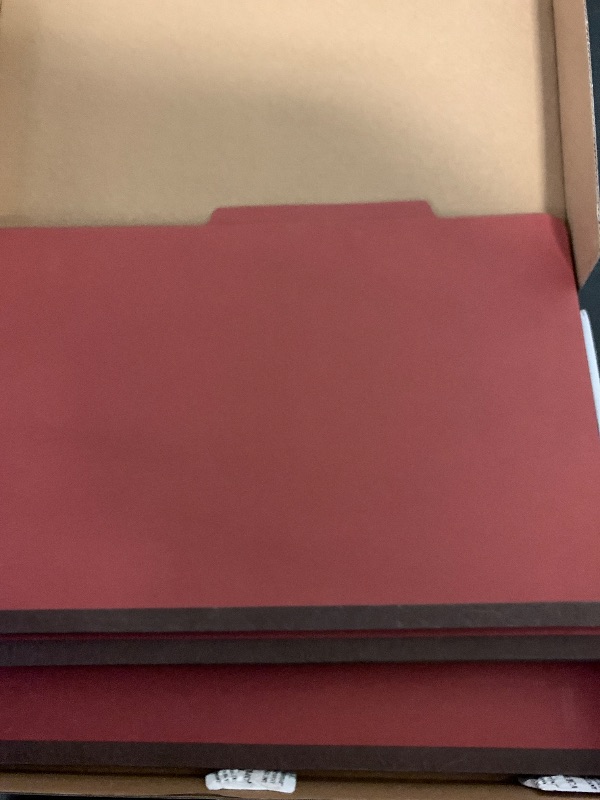 Photo 1 of 10 Legal Size Classification Folders - 2 Divider - 2 Inch Tyvek Expansions - Durable 2 Prongs Designed to Organize Standard Law Client Files, Office Reports - Legal Size, 10 Folders (Red)