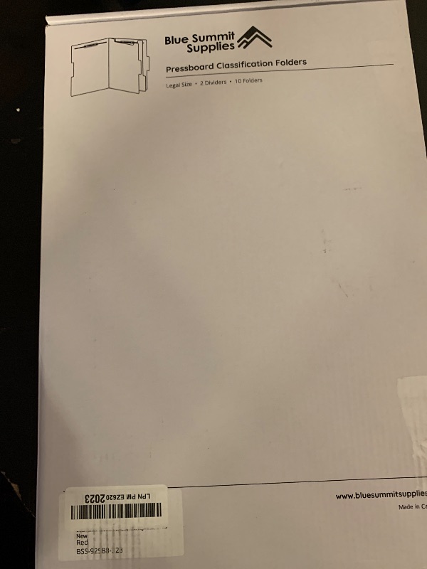 Photo 1 of 10 Legal Size Classification Folders - 2 Divider - 2 Inch Tyvek Expansions - Durable 2 Prongs Designed to Organize Standard Law Client Files, Office Reports - Legal Size, 10 Folders (Red)