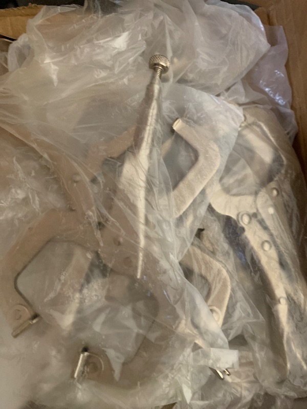 Photo 1 of 10 Pcs Locking C Clamp Set, Locking Pliers with Fixed and Swivel Pads, 6 Inch, 9 and 11 Inch, Metal Tools Welding Clamps for Home Farm