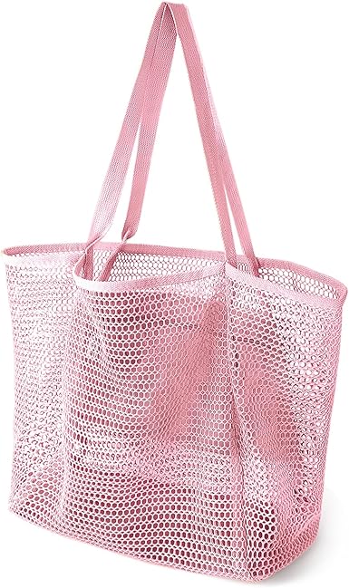 Photo 1 of
Beach Bags for Women, Summer Travel Mesh Tote Bag with Large Inner Pocket, Sandproof Woven Shoulder Handbag