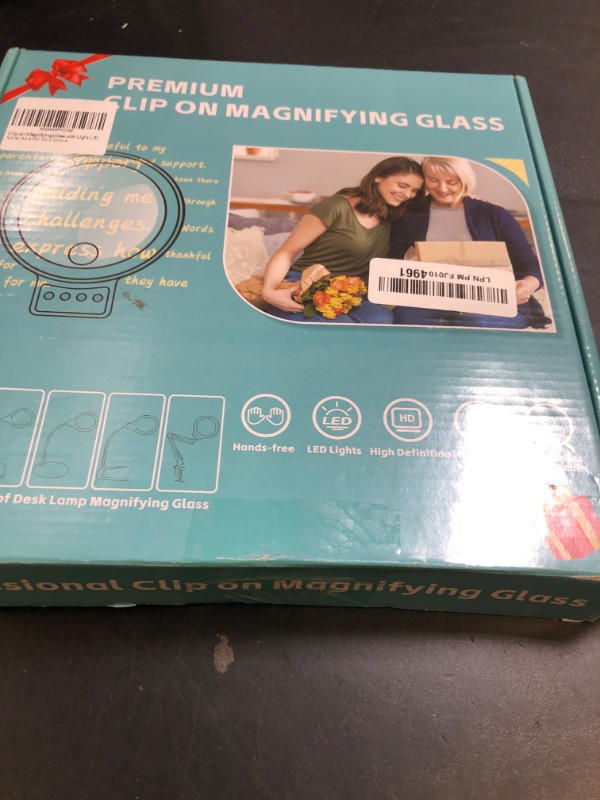 Photo 1 of 10X 30X Large Magnifying Glass with Light and Clamp,Clip on Lighted Magnifier,72 LED Stepless Dimmable Desk Magnifying Lamp Hands Free for Crafts Hobby Reading Painting Sewing Close Work