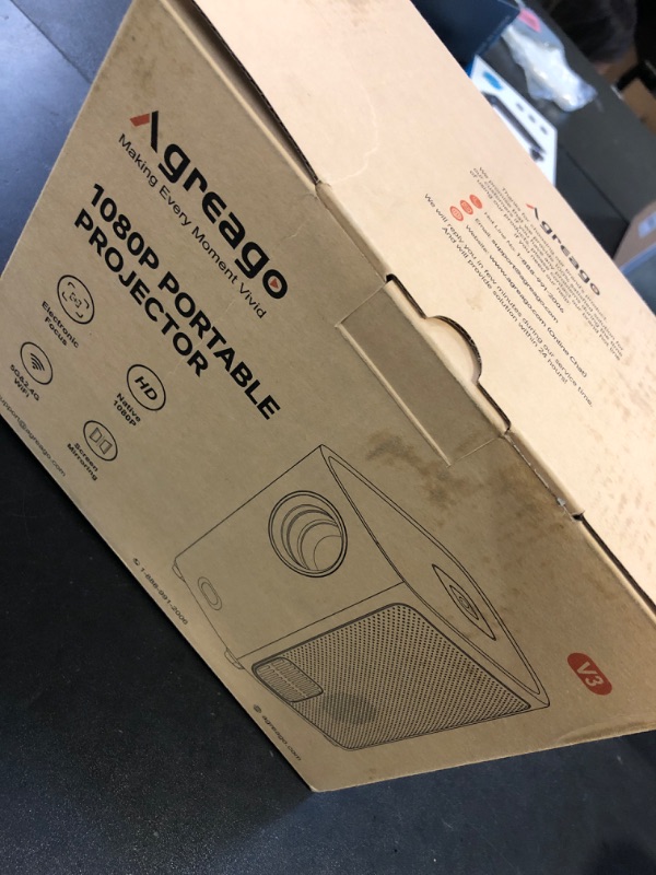Photo 1 of [Electric Focus] Projector with WiFi and Bluetooth, Native 1080P 15,000 Lumens 4K Supported, Agreago Outdoor Movie Projector for Home Theater UP to 300", for iOS/Android/TV Stick/HDMI/USB