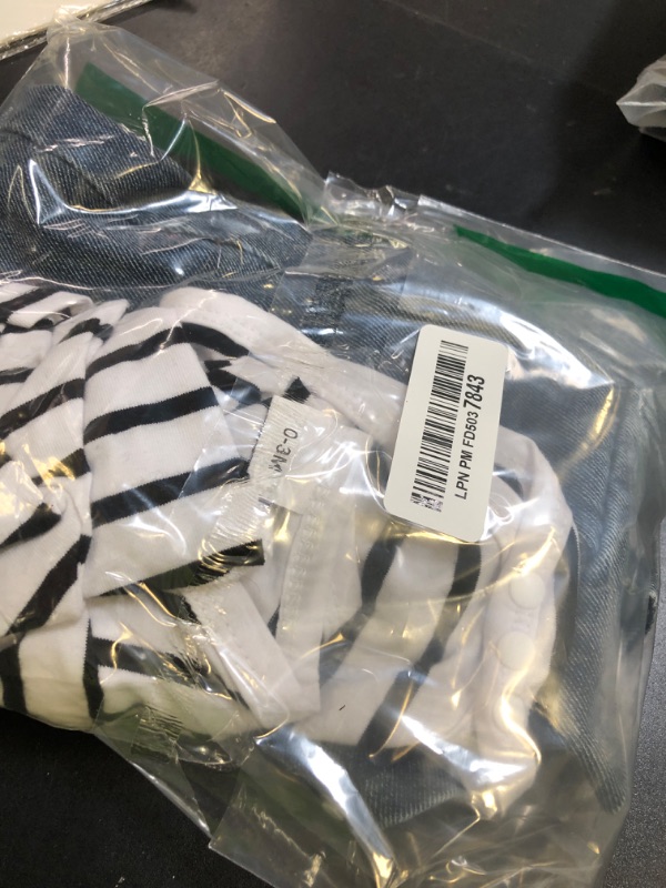 Photo 1 of 0-3 Months Baby Boy Clothes Newborn Long Sleeve Cute Romper + Cartoon Animal Adjustable Jeans Suspender Overalls Jumpsuit Fall Winter Outfits Black 0-3 Months