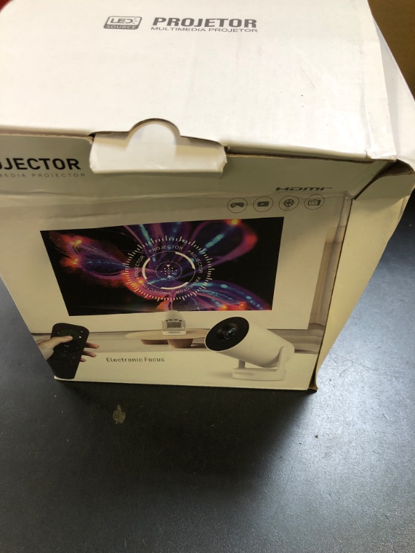 Photo 1 of ?Electric Focus?Mini Projector, Projector 4K 1080P Support, 260 ANSI Lumens Projector with Wifi and Bluetooth, Upgrade Smart Proyector, 5w Speaker, Auto Keystone Correction 35"-130" Screen HY300 Plus