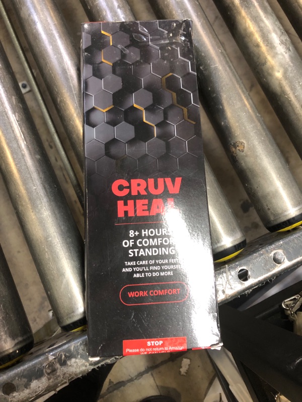 Photo 1 of (New) Work Comfort Orthotic Insoles - Anti Fatigue Shoe Insert Men Women - Low Arch Support - Shock Absorption - Foot Pain Relief - Work Boot Insoles (Black Hexagons, L)