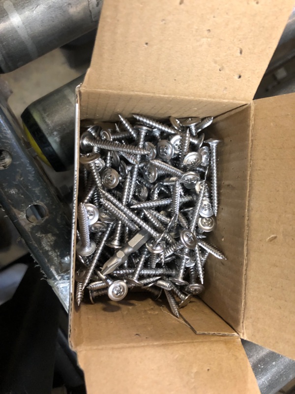 Photo 1 of (150 pcs)#8×1-1/2" Phillips Truss Head Wood Screws Stainless Steel 410 Quick Metal Self Tapping