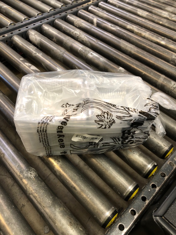 Photo 1 of 100 Count Clear Plastic Hinged Take Out Containers Clamshell Takeout Tray Food Clamshell Containers Outside Diameter for Dessert, Snacksetc, Cakes Slice, Cookies, Salads