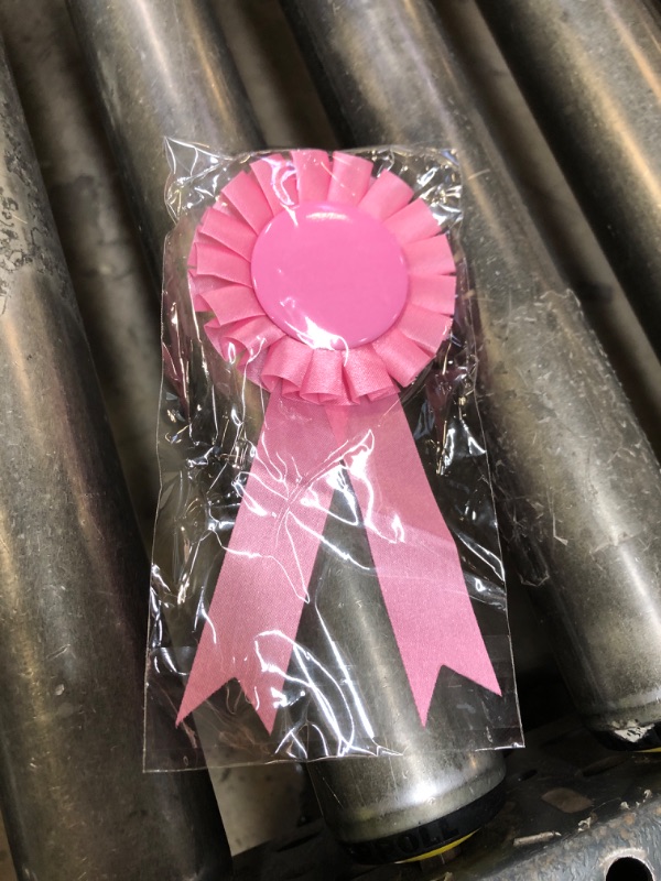 Photo 1 of 12 Pieces Blank Award Ribbon Prize 1st Place Rosette Medal Winner Victory Recognition Participation Ribbon for Competition Sport Event School Contest(Pink)
