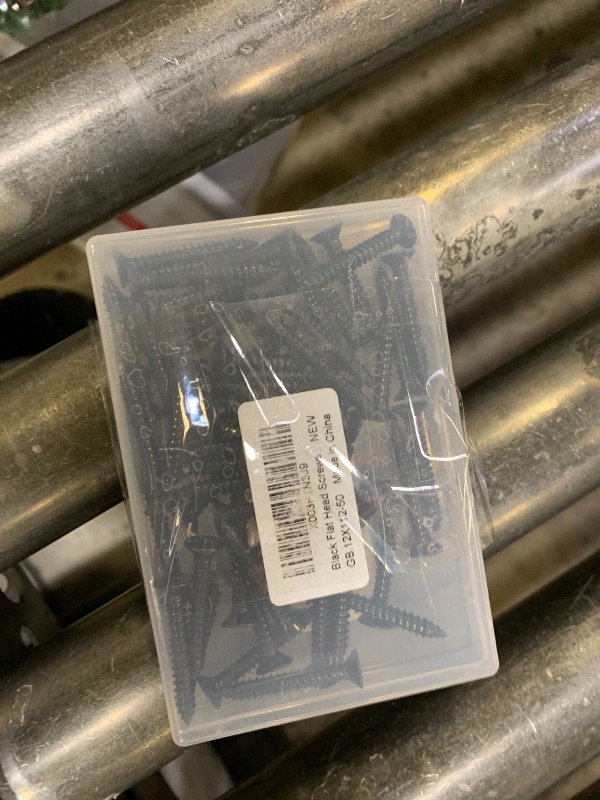 Photo 1 of #12 x 1-1/2" Wood Screws Flat Head Fast Self Tapping Drywall Screws 18-8 Stainless Steel 304 Black Finish, 50 PCS