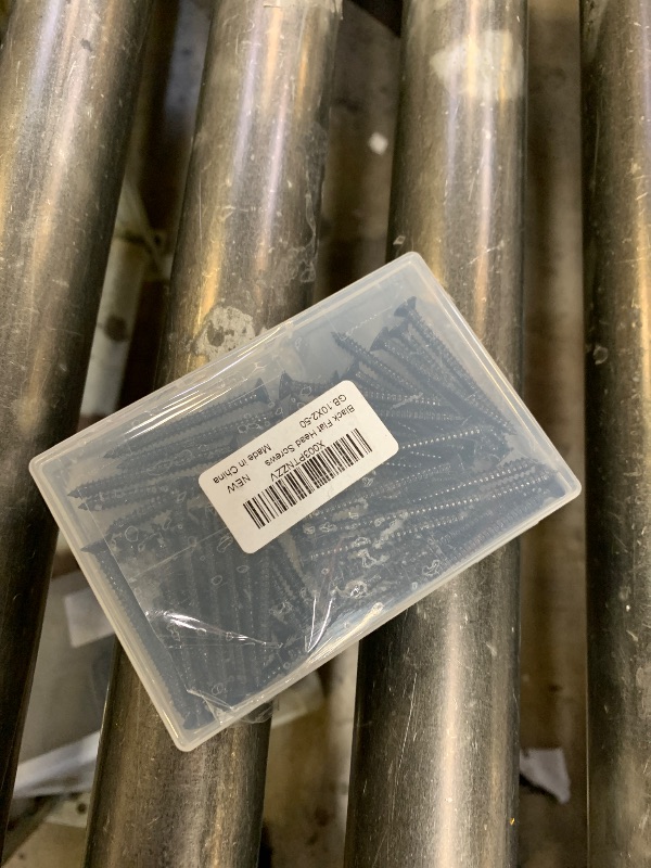 Photo 1 of #10 x 2 Wood Screws Flat Head Fast Self Tapping Drywall Screws 18-8 Stainless Steel 304 Black Finish, 50 PCS