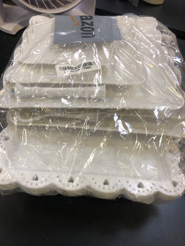 Photo 1 of 10 Pcs Cake Stand White Plastic Dessert Table Display Set 4 Pcs 3 Tired Cupcake Stand Cookie Tray Rack Serving Tray Cake Display Tower and 6 Pcs Dessert Trays for Wedding Baby Shower Tea Party (White)