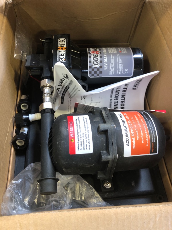 Photo 1 of [Upgraded Version] RV Fresh Water Pump with 0.75L 125PSI Pre-Pressurized Accumulator Tank, 12V DC Water Pump, 6GPM 70PSI Self-Priming Diaphragm Pump with Pressure Switch and Strainer