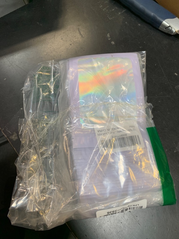 Photo 1 of 100 Pack Holographic Bags, Packaging Bags, Clear Window Resealable Odor Foil Pouch Bag for Food Storage and Lipgloss, Jewelry Lash (Purple, 4 x 6 Inch)