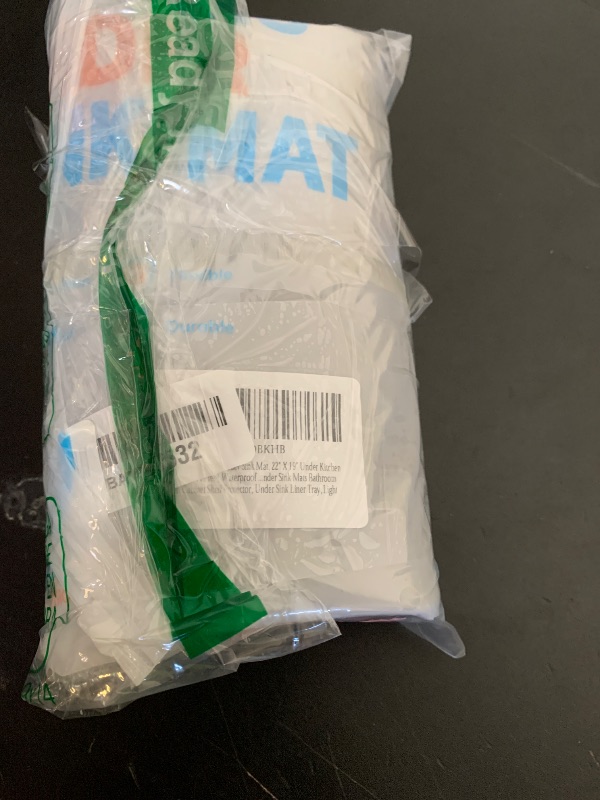 Photo 1 of 1 Inch Raised Under Sink Mat, 22" X 19" Under Kitchen Sink Mat [BPA Free] Waterproof Silicone Under Sink Mats Bathroom Kitchen Cabinet Shelf Protector, Under Sink Liner Tray, Light Grey