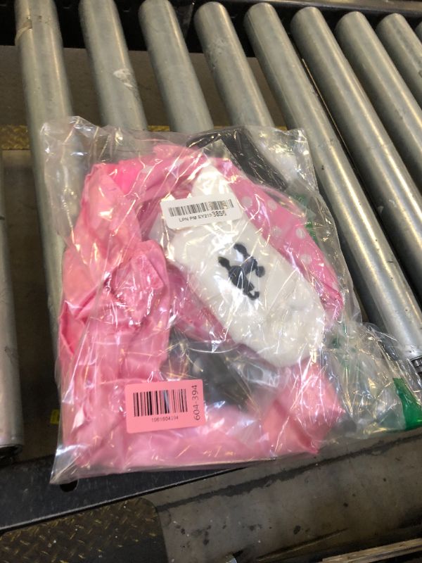 Photo 1 of 10Pcs Sock Hop Outfits Costume Women, 1950s Poodle Skirts, Poodle T-Shirt with 50s Accessories Set Scarf Headband Belt Socks Eyeglasses Earrings (Pink-S)