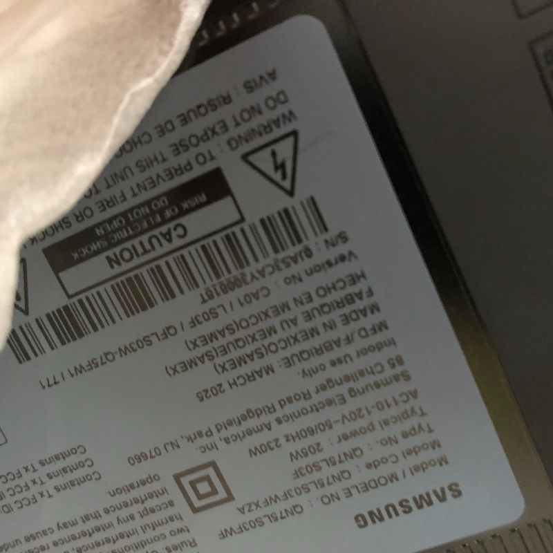 Photo 1 of TV GETS HOT REALLY QUICK, SELLING FOR PARTS********Samsung 75-Inch Class The Frame Pro LS03FW 4K Neo QLED Mini LED Smart TV (2025 Model) Slim Fit Wall Mount, Modern Frame Design, Wireless One Connect, NQ4 AI Gen3 Processor, Art Mode, Alexa Built-in