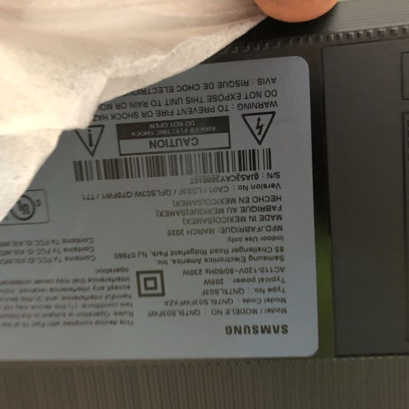 Photo 1 of TV GETS HOT REALLY QUICK, SELLING FOR PARTS********Samsung 75-Inch Class The Frame Pro LS03FW 4K Neo QLED Mini LED Smart TV (2025 Model) Slim Fit Wall Mount, Modern Frame Design, Wireless One Connect, NQ4 AI Gen3 Processor, Art Mode, Alexa Built-in
