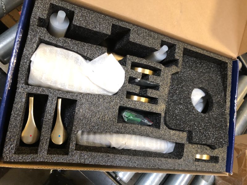 Photo 1 of 2 Handles Shower Faucet Set with Tub Spout Bathtub Shower Faucet Combo Set Shower System Complete Tub and Shower Trim Kit Wall Mounted Shower Fixtures Brushed Gold