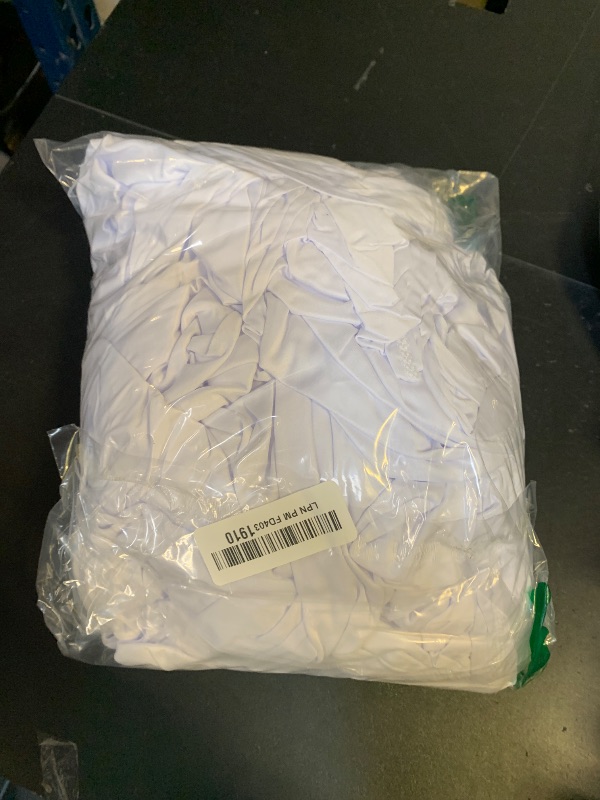 Photo 1 of 10 ft x 10 ft Wrinkle Free White Backdrop Curtains for Wedding Parties, Polyester Photography Backdrop Drapes for Birthday Parties Stage Backdrop Stand, 2 Panels 5x10FT Background Curtains