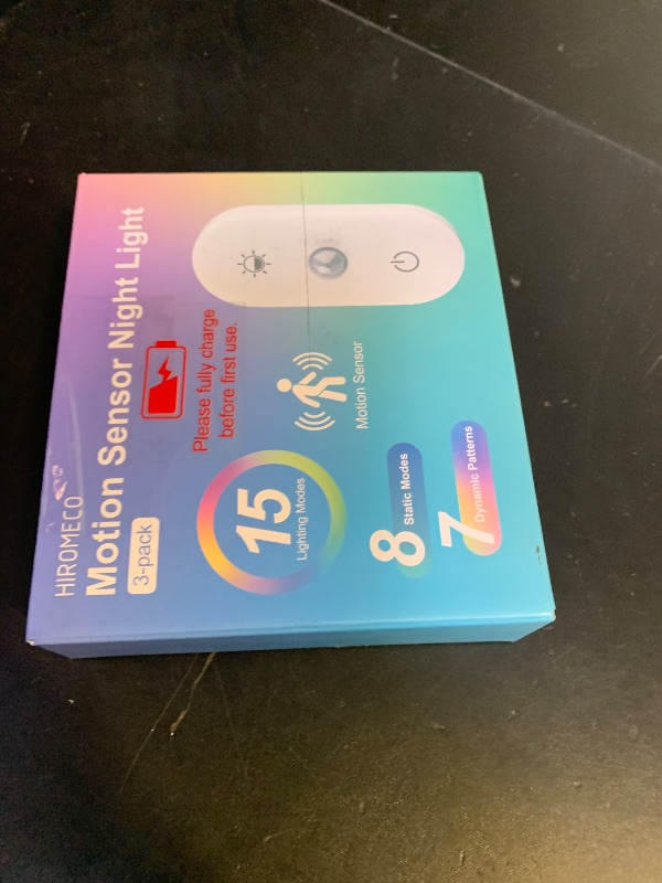 Photo 1 of Hiromeco Motion Sensor Night Light Rechargeable: 90-Day Lasting Battery for Bedroom Bathroom Stair - Dual-Sided Glow with 3000K Natural Diffusion Light for Kids Adults