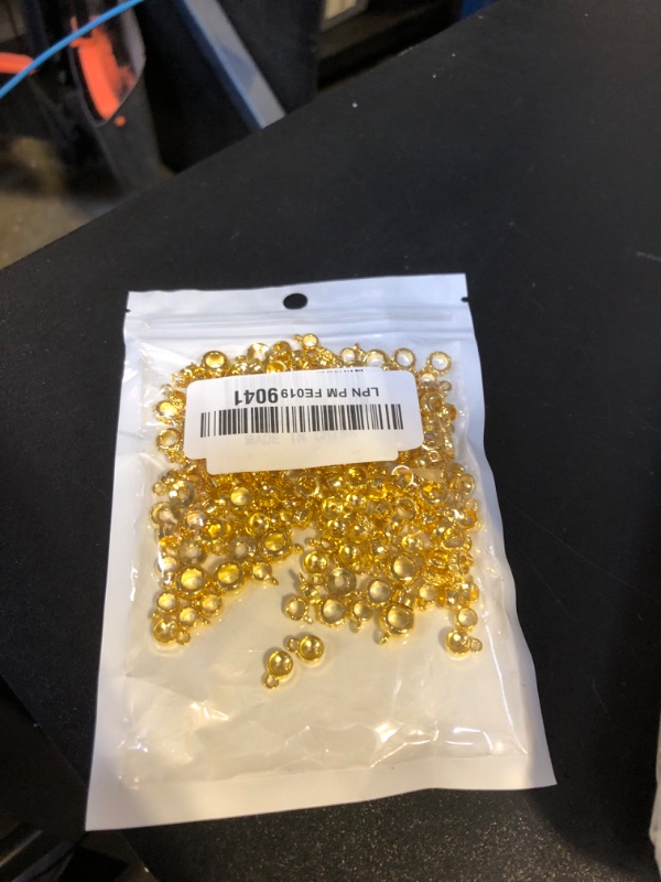 Photo 1 of 100 Pcs Tube Beads Spacer Bails Jewelry Beads and Charms Making DIY Bracelet Fairy Stake Garden Wands Decorative Crafting (Metal, Gold)