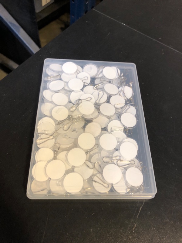 Photo 1 of 100 Pack Adhesive Removable Transparent Wall Hanger with Hooks, 0.79' Small Disc Sticky Ceiling Hooks for Festival Wedding Halloween Christmas Party Decor