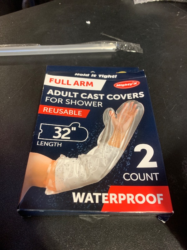 Photo 1 of 100% Waterproof Cast Covers for Shower Arm Adult - Tight Seal - 2pk Reusable Cast Protectors - Full Arm Bag Sleeves - Strong and Durable