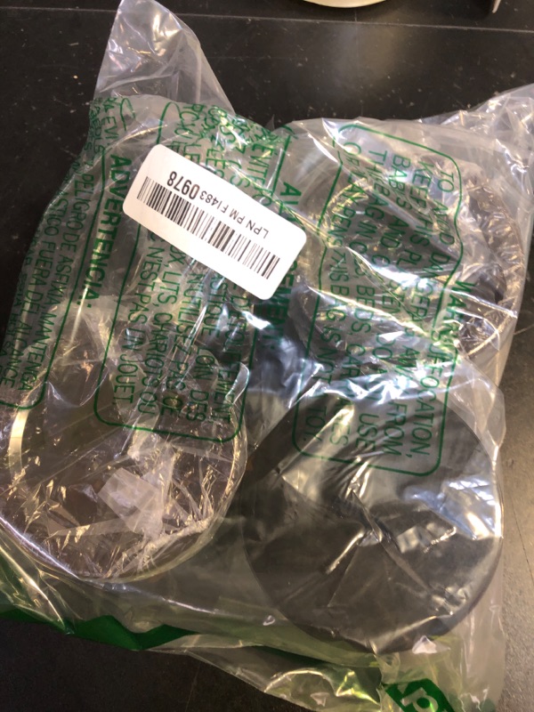 Photo 1 of 12 oz Amber Plastic Cosmetic Jars Leak Proof Container with Black Lid for Cream, Lotion, Powder, ointment, Beauty Products etc, 6 Pcs.