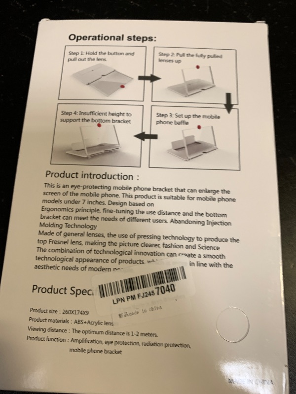 Photo 1 of 12" Screen Magnifier for Cell Phone ? 3D HD Magnifying Projector Screen Enlarger Expanders for Movies, Videos and Gaming ? Foldable Phone Stand with Screen Amplifier?Compatible with All Smartphones