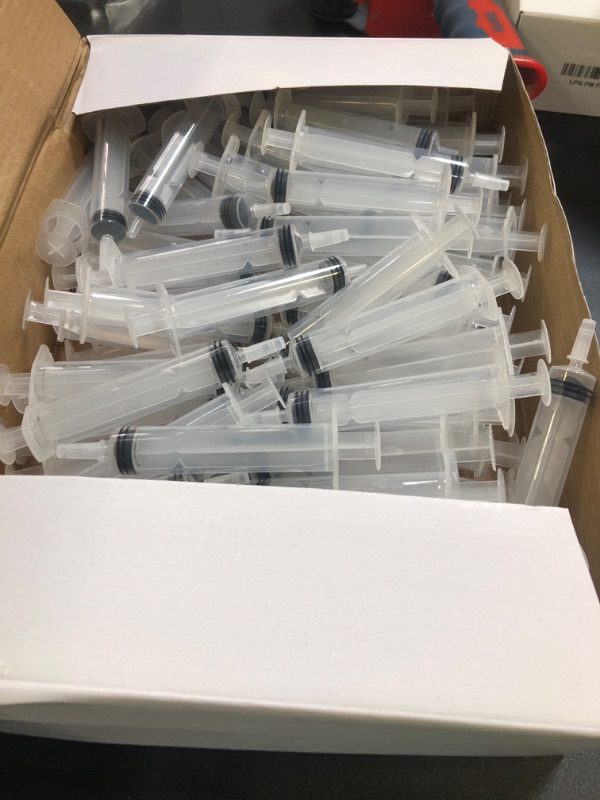 Photo 1 of 100 Pack Plastic Syringe with Tip Cap 10 ML Capacity Reusable Syringes, Durable Syringe for Halloween, Thanksgiving day, Christmas, Bachelorette