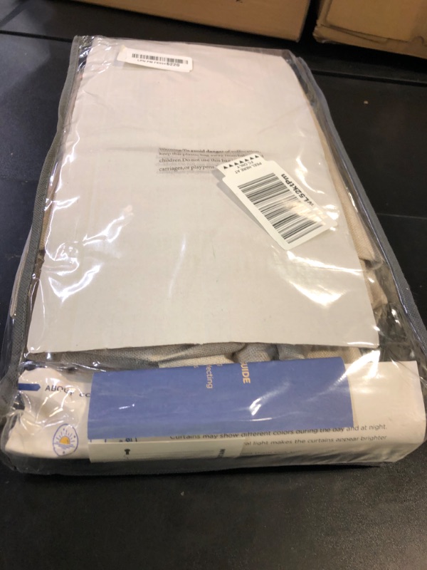 Photo 1 of 100% Blackout Shield Linen Blackout Curtains for Bedroom 96 Inches Long, Back Tab/Rod Pocket Living Room Drapes, Thermal Insulated Blackout Curtains 2 Panels Set, 50" W x 96" L,Cream