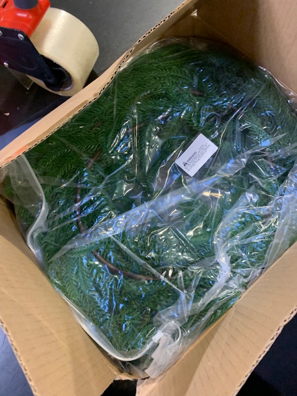 Photo 1 of 12 FT (2 * 6FT) Norfolk Pine Garland Artificial, Realistic Christmas Greenery for Mantle Table Wall, Real Touch Winter Pine Garland for Christmas Indoor Outdoor Decor (80 Branches)