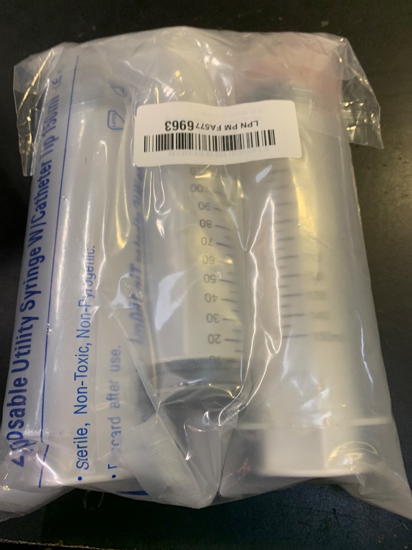 Photo 1 of 150ml Large Syringes for Liquid, Oral, Scientific Labs, Measurement, Dispensing, with Cap- 3 Pack 150 ml Syringe