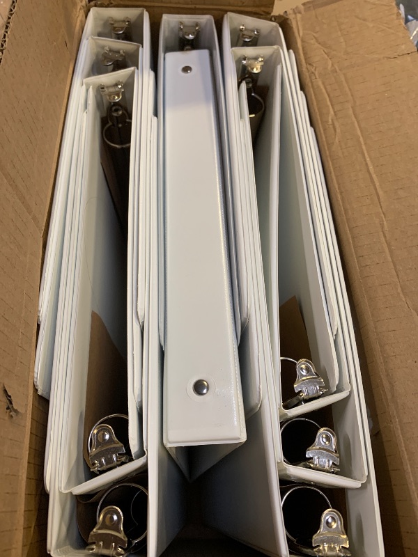 Photo 1 of 1-Inch 3-Ring-Binder with Pockets - Bundle 12 Packs, 1'' Round Binders Holds 200 Sheets US Letter Size 8.5'' x 11'' - White Binders for Home, Office, and Back to School (1'' - 12 Packs)