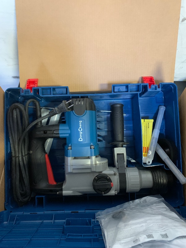 Photo 1 of 1-1/4 Inch SDS-Plus 13 Amp Heavy Duty Rotary Hammer Drill with Safety Clutch 3 Functions, Vibration Control, for Floor Tile Removal, Concrete Breaker, Including Grease, Chisels & Drill Bits