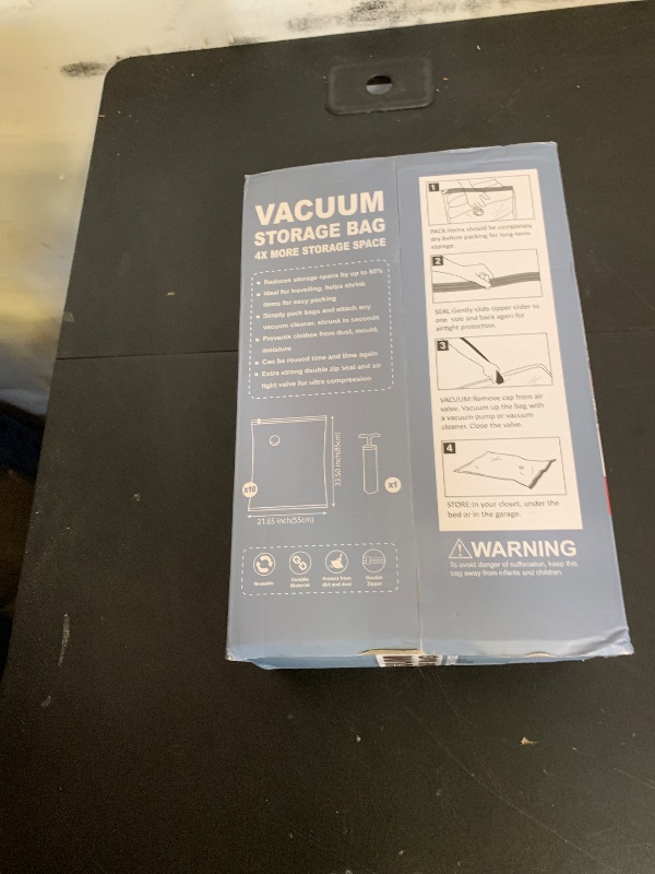 Photo 1 of 10 Large Vacuum Storage Bags with Hand Pump, Large Vacuum Seal Bags for Clothing, Space Saver Bags for Travel Lugggage, Blankets, Comforters