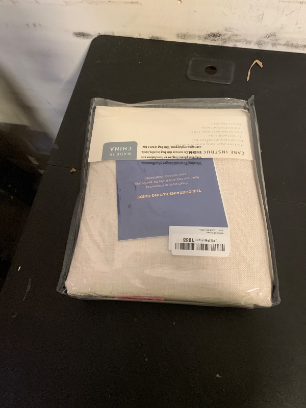 Photo 1 of 100% Blackout Shield Linen Blackout Curtains for Bedroom 84 Inches Long, Back Tab/Rod Pocket Living Room Drapes, Thermal Insulated Blackout Curtains 2 Panels Set, 50" W x 84" L, Cream