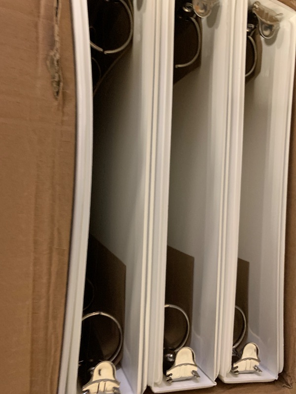 Photo 1 of 1.5-inch 3 Ring-Binder with 2 Interior Pockets, Premium 1.5''-Binders Holds 325 Sheets US Letter Size 8.5'' x 11'' Paper - Durable, Versatile Binders for Office, Home, and School Use, 6 Pack (White)
