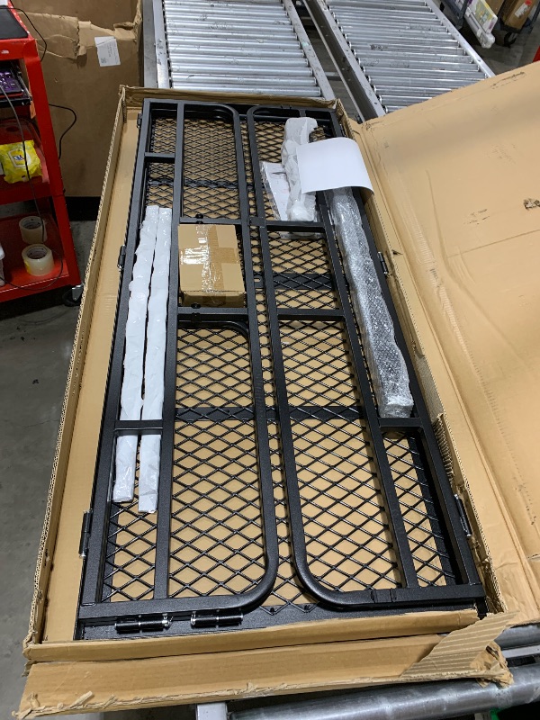 Photo 1 of 59X20inch Car Rear Luggage Box Trailer Basket Car Luggage Rack Car Pull Cargo Travel Rack 500 Lbs Capacity 2-in Adapter Shank