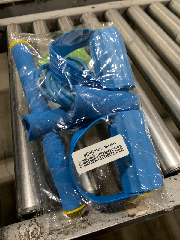 Photo 1 of ZUFUMI Multifunction Tension Rope - 6-Tube Elastic Pedal Resistance Band with Handle for Abdomen/Waist/Arm/Leg Stretching Slimming Training (Blue)