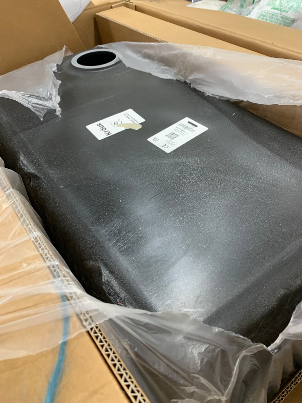 Photo 1 of KRAUS Bellucci 32” in. Undermount Workstation Granite Kitchen Sink in Metallic Black with Accessories, KGUW2-33MBL