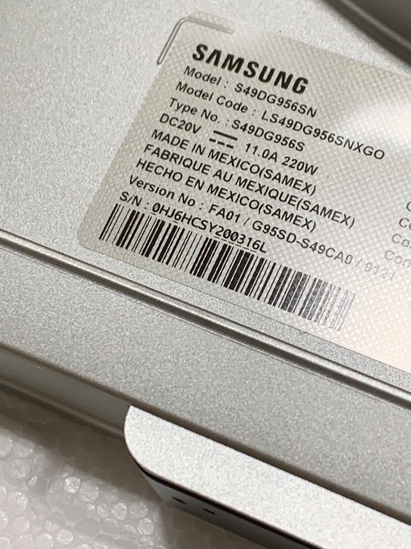 Photo 1 of Samsung 49-Inch Odyssey G9 (G95SD) Series QD-OLED G-Sync Compatible Curved Gaming Monitor, 240Hz, 0.03ms, Dual QHD, Glare Free, FreeSync Premium Pro, Ergonomic Stand,LS49DG956SNXGO,2024, 3 Yr Warranty