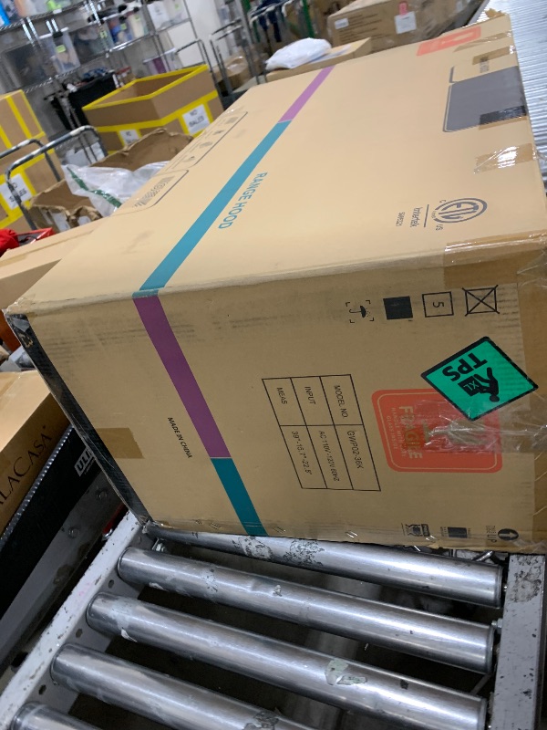 Photo 1 of JOCO 36 Inch Wall Mount Range Hood, 900 CFM Stainless Steel Kitchen Chimney Vent Hood, Convertible for Ducted or Ductless Installation, 4-Speed Knob Control P02-36K