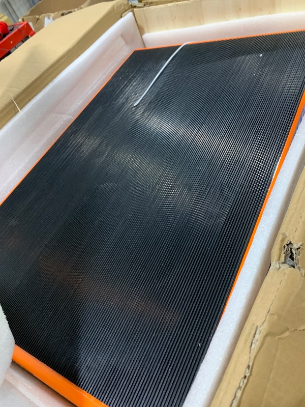 Photo 1 of Hydraulic Lift Table Cart, 500 LBS Capacity 28.5 in Lifting Height, Manual Single Scissor Lift Table with Locking Wheels and Non-Slip Pad, Hydraulic Scissor Cart for Material Handling