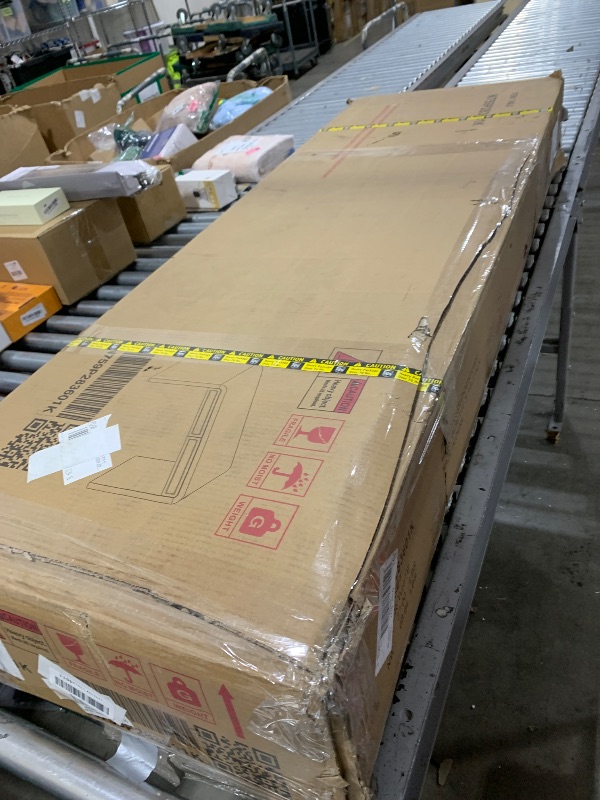 Photo 1 of Merax 60" Entryway Console Table with Storage, 2 Drawers with Functional Divider/Retro Curved Design/Behind Couch & Sofa, White