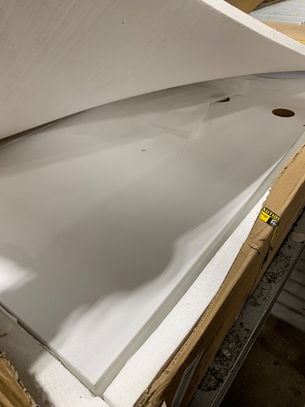 Photo 1 of Merax 60" Entryway Console Table with Storage, 2 Drawers with Functional Divider/Retro Curved Design/Behind Couch & Sofa, White