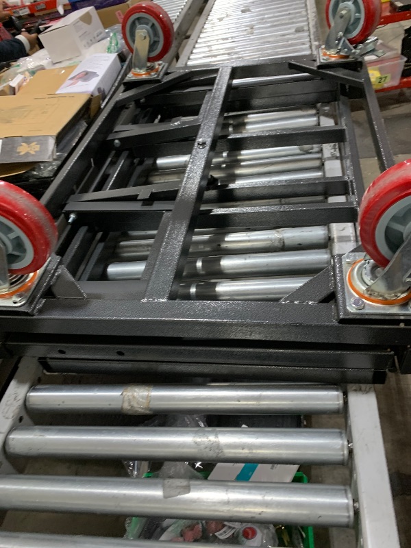 Photo 1 of Lomive Heavy Duty Drywall Cart 3000 lbs Capacity Folding Panel Dolly Handling Wall Panel, Sheetrock, Lumber, Glass, 4 Swivel Wheels and Expandable Rubber Pad Bracket - Black 2MM Thickness Plate