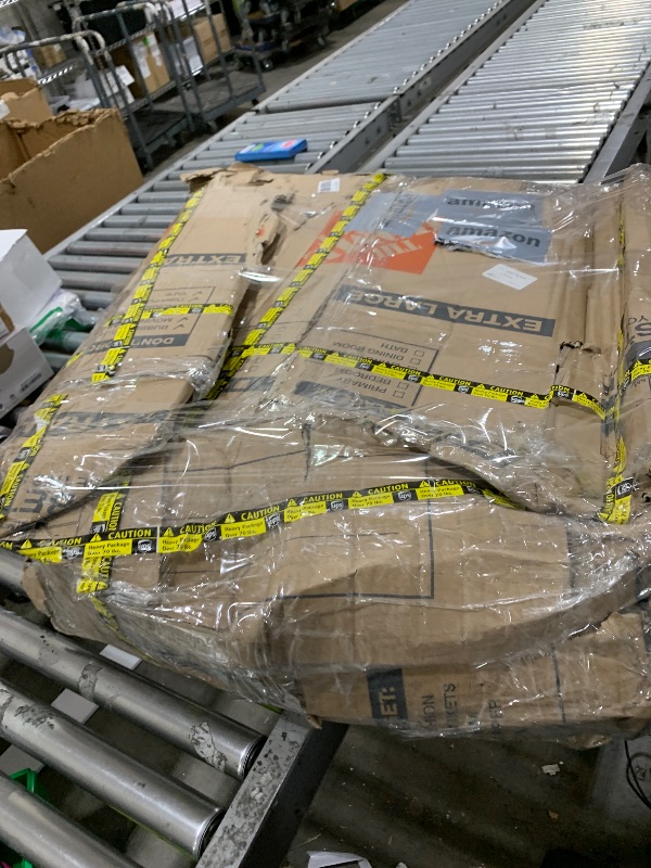 Photo 1 of MIRROR ON ITEM IS BROKEN --------------------------------------Sweetcrispy Vanity Desk with 35.4" LED Mirror and Lights, Makeup Vanity Table with Charging Station (2AC/USB/C), 2 Drawers & Large Cabinet, 3 Lighting Color Adjustable, Modern Dressing Table,